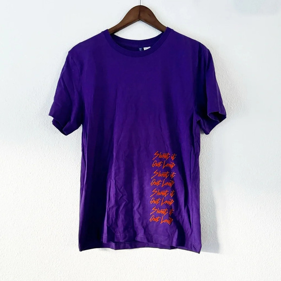 H&M Printed T-Shirt Cotton Graphic Tee Short Sleeve Small Velvety Letters Casual - Picture 2 of 9